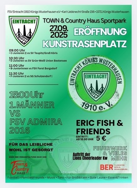 Eintracht KW feierliche Eröffnung des Kunstrasens